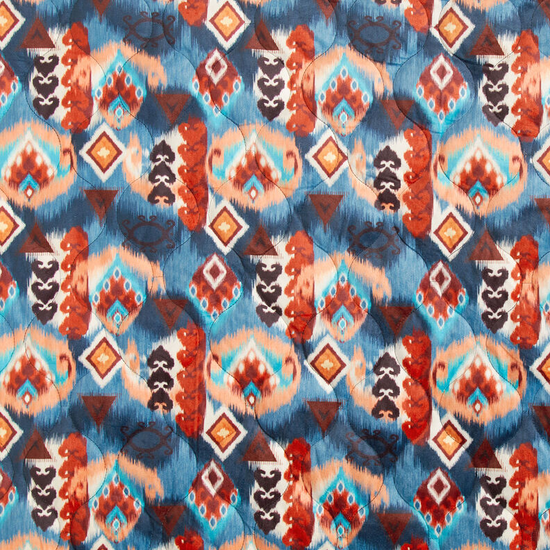 Welurowa tkanina pikowana, trójwarstwowa, wzór retro – mix kolorów,  image number 1