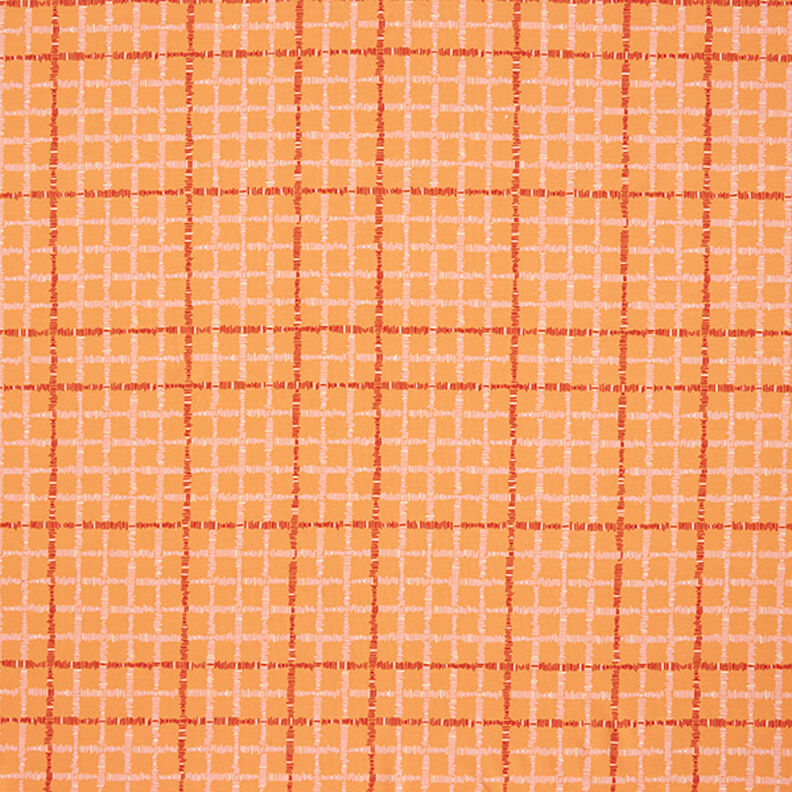 GOTS Dżersej bawełniany checks | Tula – pomarańcza/terakota,  image number 1