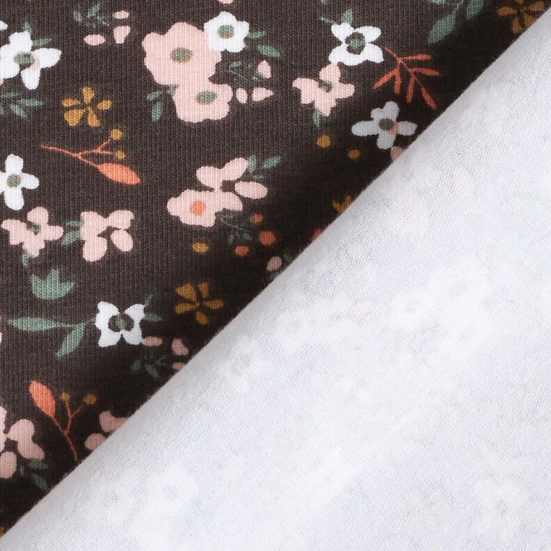 Dżersej bawełniany Mille-fleurs – czarny brąz,  image number 4