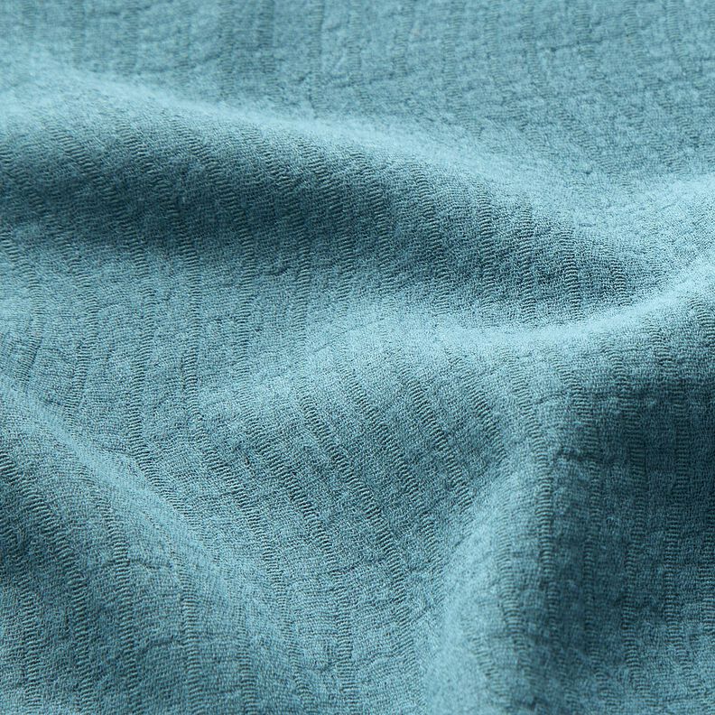 Mieszanka lnu i bawełny Żakard wzór w fale – błękit golębi,  image number 2