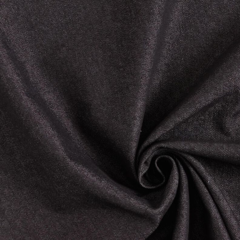 Denim strecz z mieszanki bawełny, średni – czerń,  image number 1