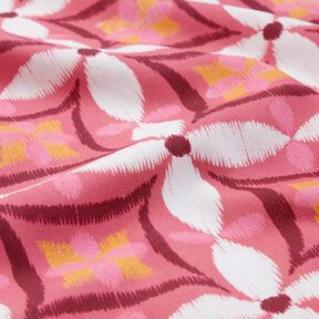 Tkanin dekoracyjna Płótno wygląd dużego haftu – pink/kość słoniowa, 