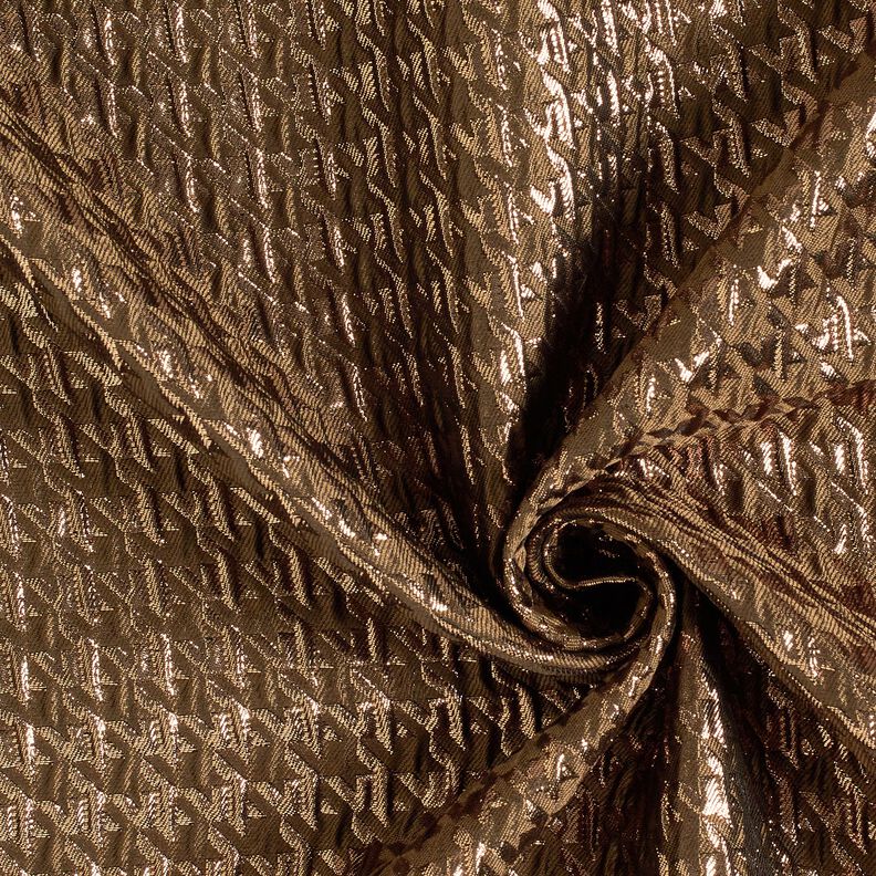Cloqué brokatowa pepitka – średni brąz, image number 3