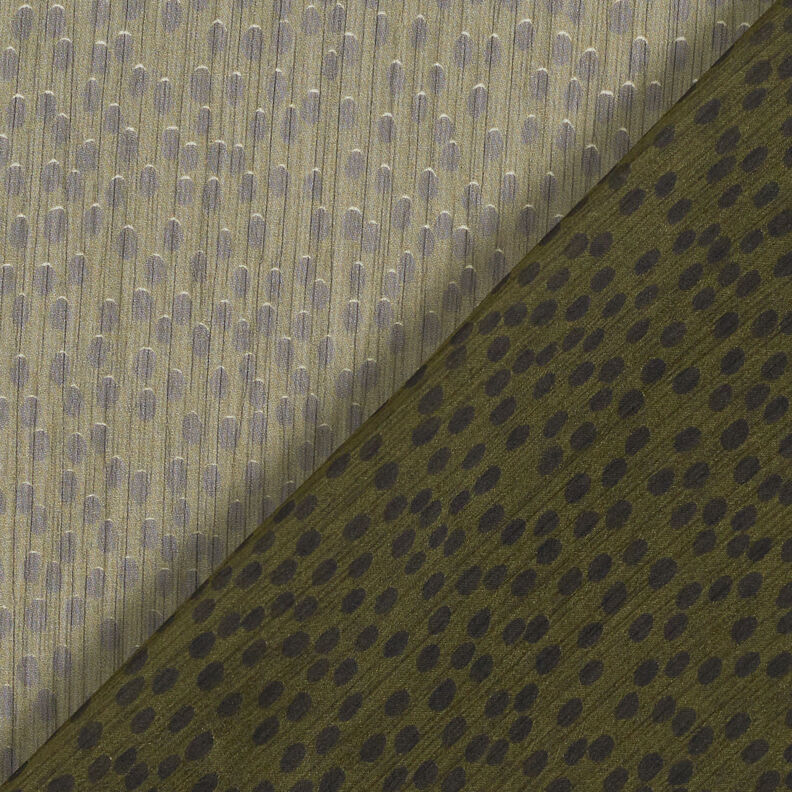 Krepa szyfonowa w duże kropki – khaki/czerń, image number 5
