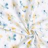 Dżersej bawełniany akwarelowe kwiaty nadruk cyfrowy – kość słoniowa/jasnoniebieski,  thumbnail number 3