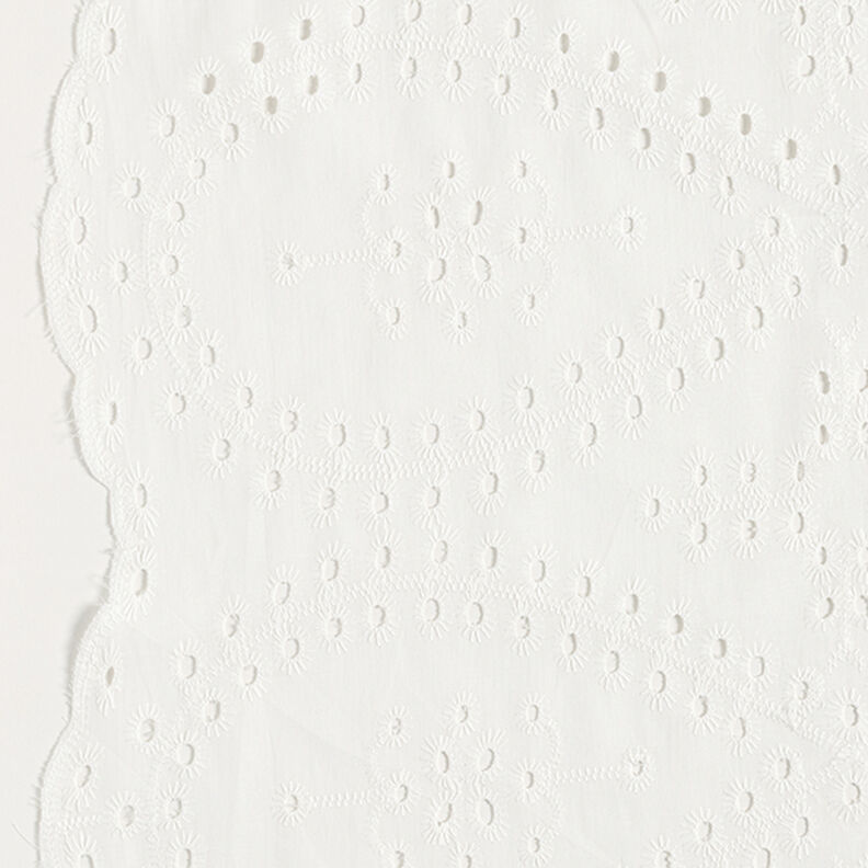 Tkanina bawełniana z haftem angielskim o wzorze kropli – biel,  image number 5