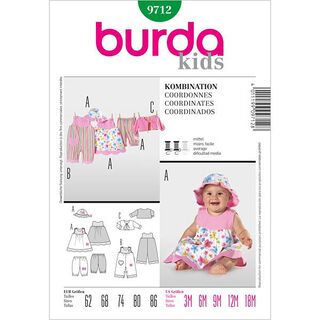 Kombinezon/ Sukienka/ Spodnie / Kurtka, Burda 9712, 