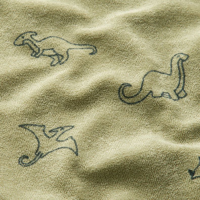 Dzianina frotte dinozaury – greige,  image number 2