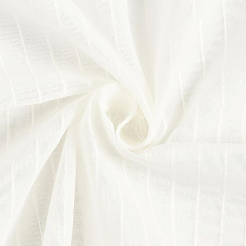 Tkanina na firany w szerokie pasy z efektowną przędzą 300 cm – biel,  image number 1