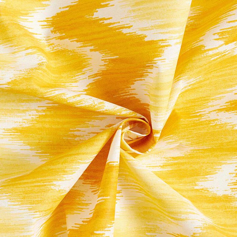 Bawełna powlekana – nadruk ikat – żółć/biel,  image number 3