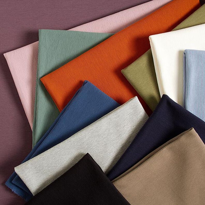 Dżersej prążkowany ottoman jednokol. – dżins,  image number 5