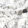 Dżersej bawełniany krzątanina zwierząt z dżungli – mleczna biel,  thumbnail number 2