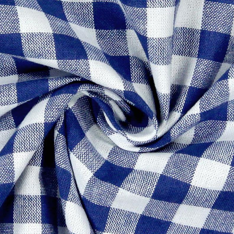 Tkanina bawełniana Kratka Vichy 1 cm – błękit królewski/biel,  image number 2