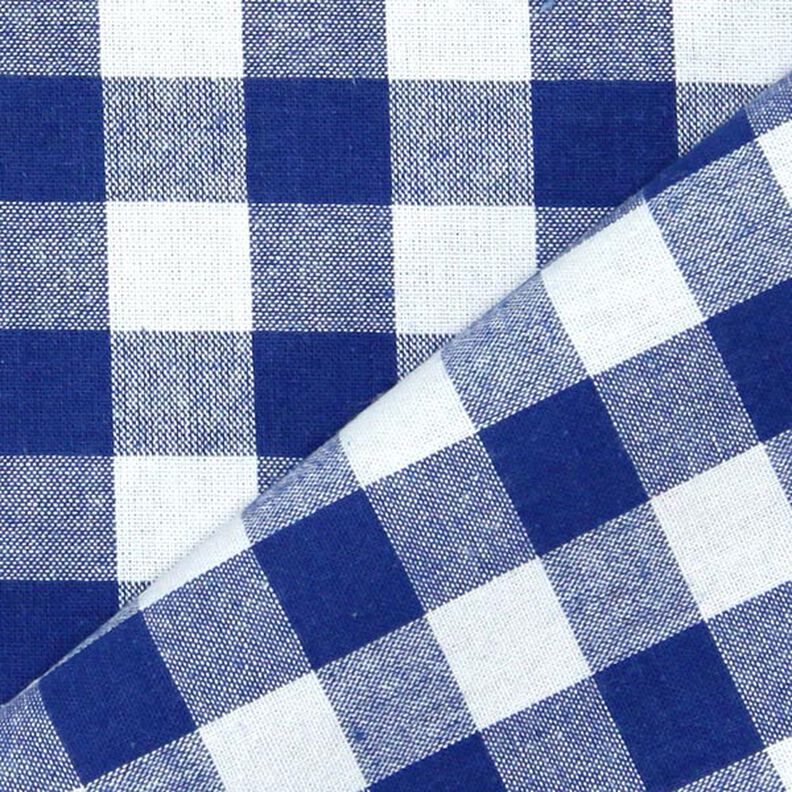Tkanina bawełniana Kratka Vichy 1,7 cm – błękit królewski/biel,  image number 3