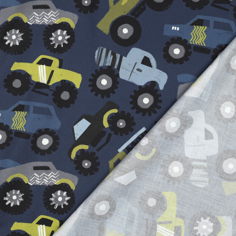 Popelina bawełniana monster trucki | Poppy Fabrics – granat,  image number 4