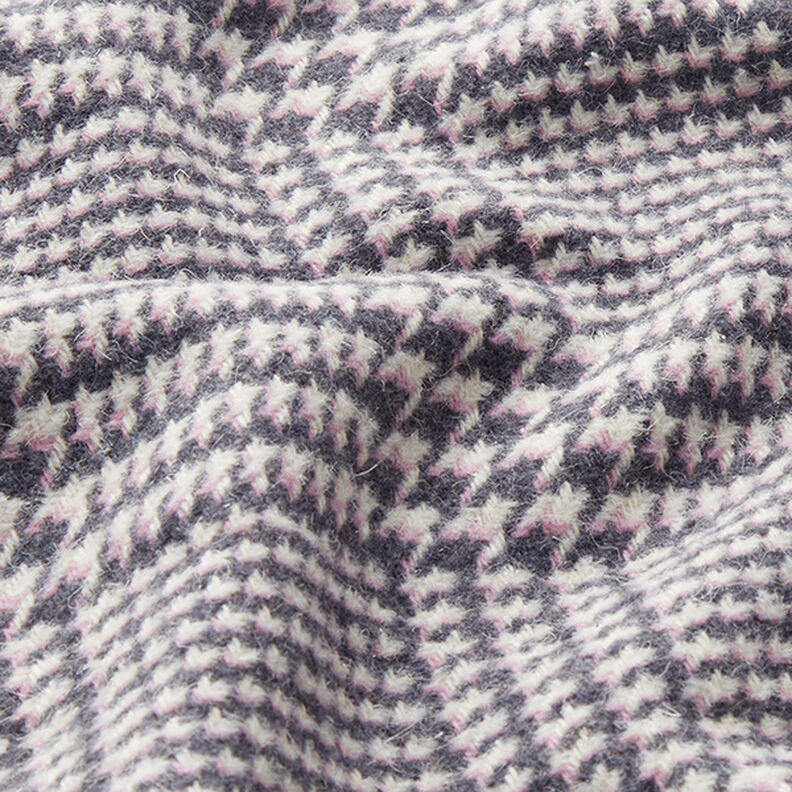 Materiał na płaszcze w kratkę glen – antracyt/róż | Resztka 60cm,  image number 2