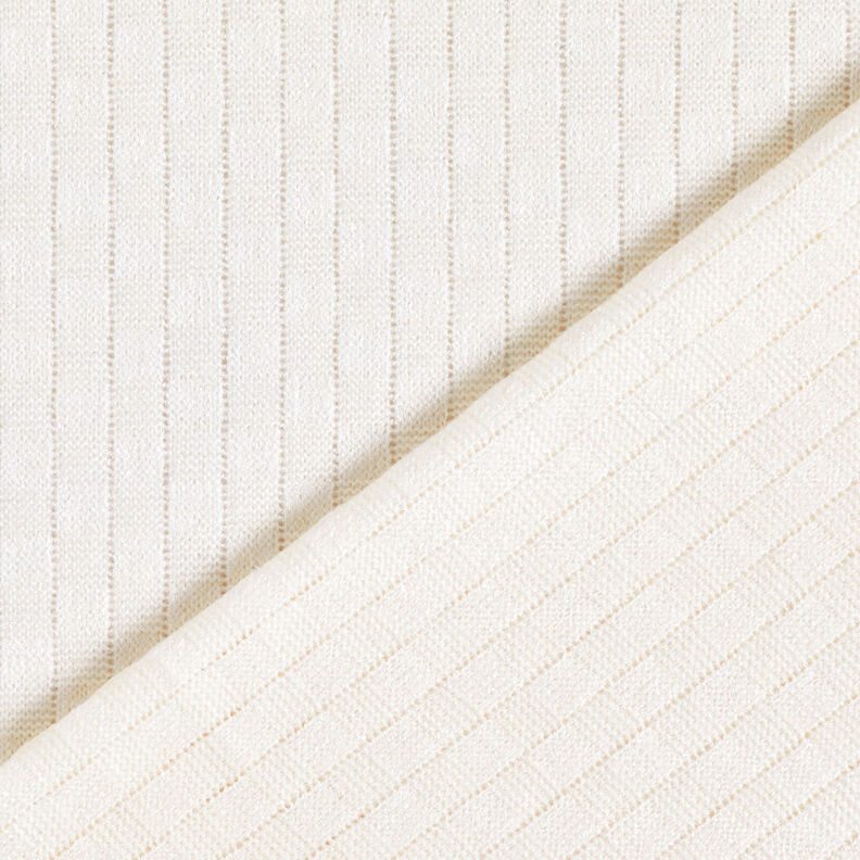 Dzianina o drobnych oczkach, teksturowana kratka – mleczna biel,  image number 5