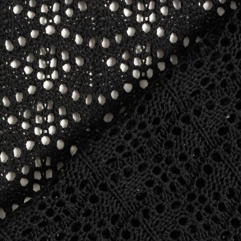 Dzianina swetrowa we wzory w fale &ndash; czerń,  image number 4