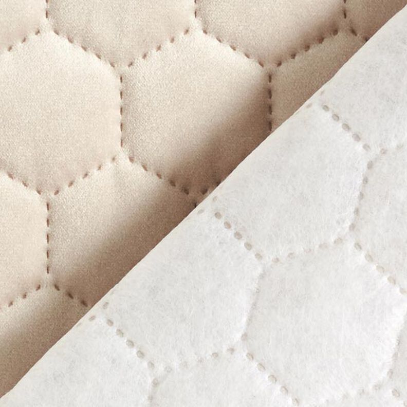 Tkanina tapicerska pikowany aksamit plaster miodu – piasek,  image number 6