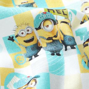Popelina bawełniana Minionki Tkanina na licencji | Universal Studios – biel/jasny turkus, 