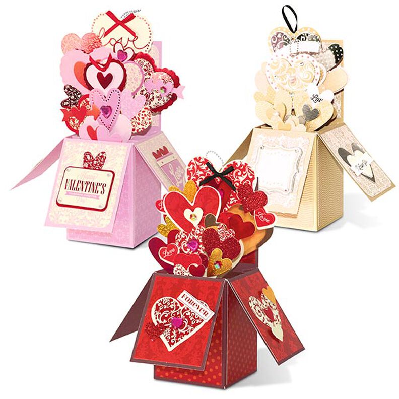 Zestaw pudełek pop up Walentynki [ 3sztuk ] – czerwień/pink,  image number 1