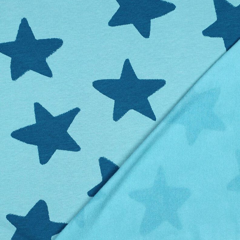 Miękka dzianina dresowa gwiazdy | Poppy Fabrics – niebieski brylantowy/niebieski oceaniczny,  image number 4