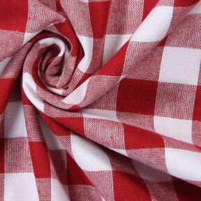 Tkanina bawełniana Kratka Vichy 1,7 cm – czerwień/biel, 