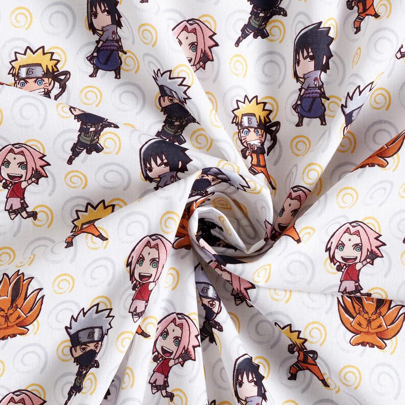 Popelina bawełniana Chibi Naruto Tkanina na licencji – biel,  image number 3