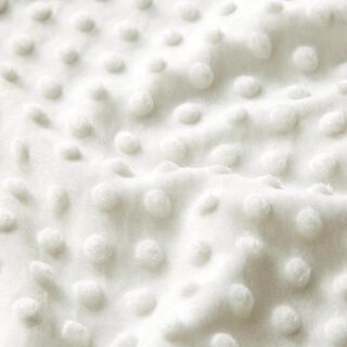 Miękki polar tłoczone kropki – mleczna biel, 
