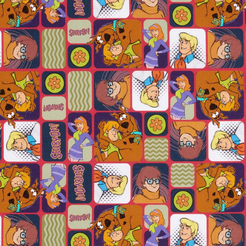 Popelina bawełniana Scooby Doo, komiks Tkanina na licencji – czerwień/mix kolorów,  image number 1