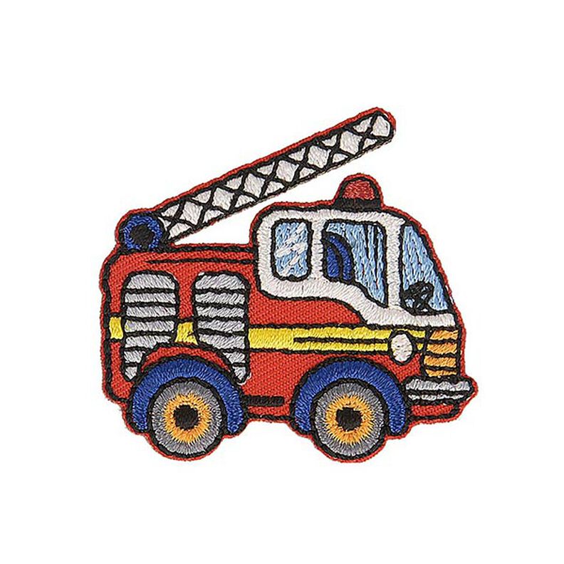 Aplikacja wóz strażacki [ 4 x 4,5 cm ] – chili/mleczna biel,  image number 1