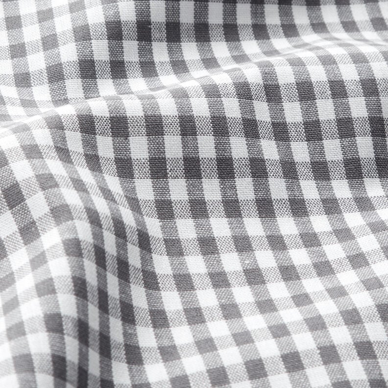 Tkanina bawełniana Kratka Vichy 0,5 cm – perłowo szary/biel,  image number 2