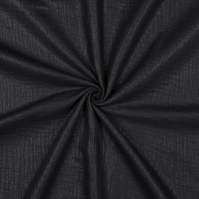 Muślin / Tkanina double crinkle drobne błyszczące kropki | Poppy Fabrics – czerń, image number 1
