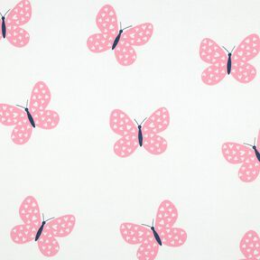 Dzianina dresowa drapana duże motyle | Poppy Fabrics – kość słoniowa/róż, 