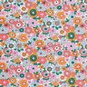 Tkanina bawełniana Kreton kolorowe kwiaty – biel/jasnopomarańczowy,  thumbnail number 1
