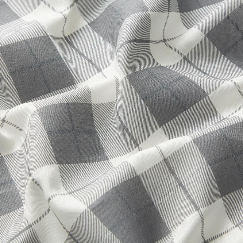 Cienka tkanina bawełniana w kratkę – jasnoszary/biel,  image number 2