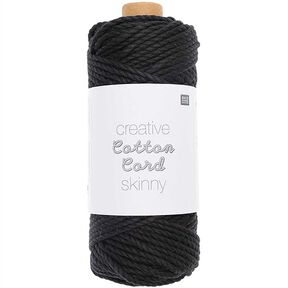 Włóczka do makramy Creative Cotton Cord Skinny [3mm] | Rico Design – czerń, 