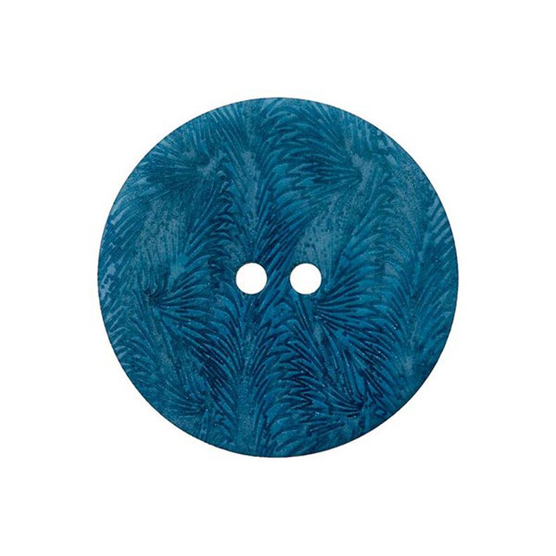 Guzik z orzecha corozo z 2 dziurkami [ 15 mm ] – błękit turkusowy,  image number 1