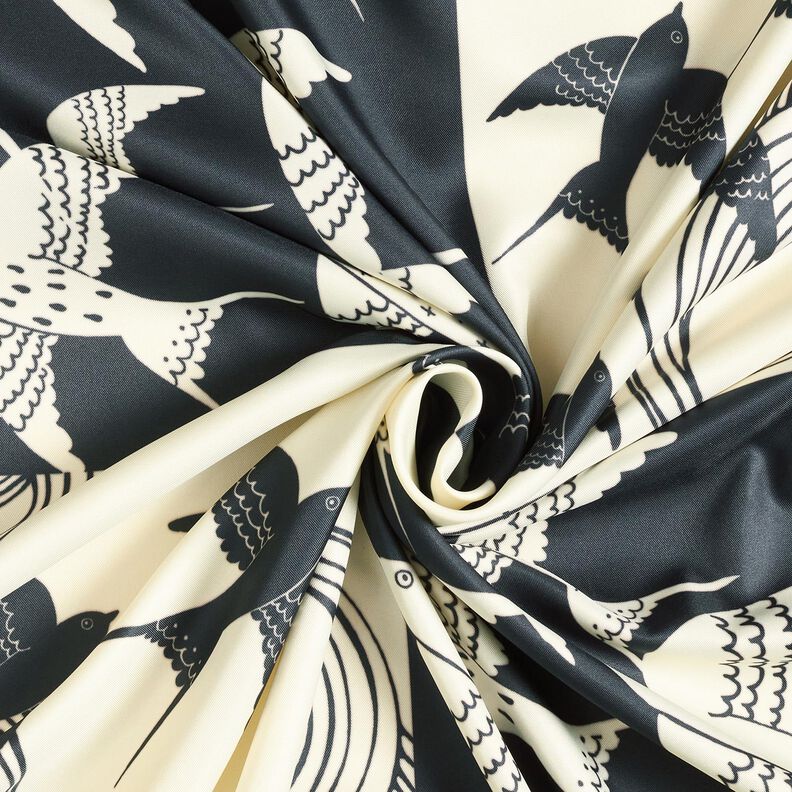 Panel satynowy w jaskółki | Katia Fabrics – antracyt/krem, image number 3