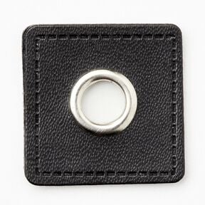 Łatka z oczkiem [30 x 30 mm] – czerń/srebrny metaliczny, 