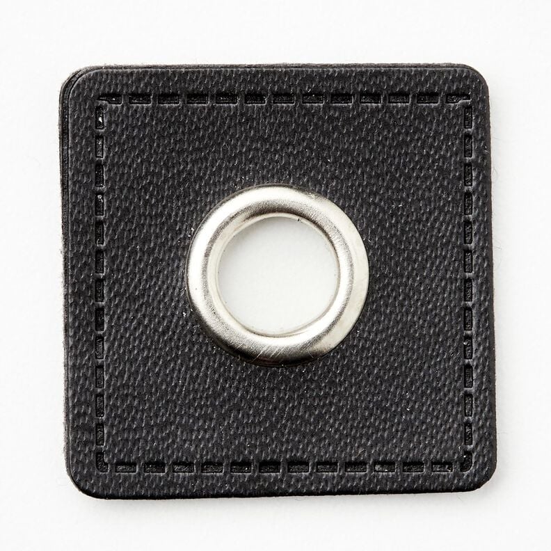 Łatka z oczkiem [30 x 30 mm] – czerń/srebrny metaliczny,  image number 1