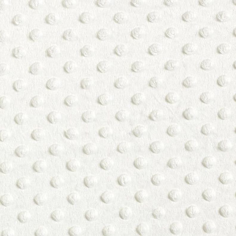 Miękki polar tłoczone kropki – mleczna biel,  image number 1