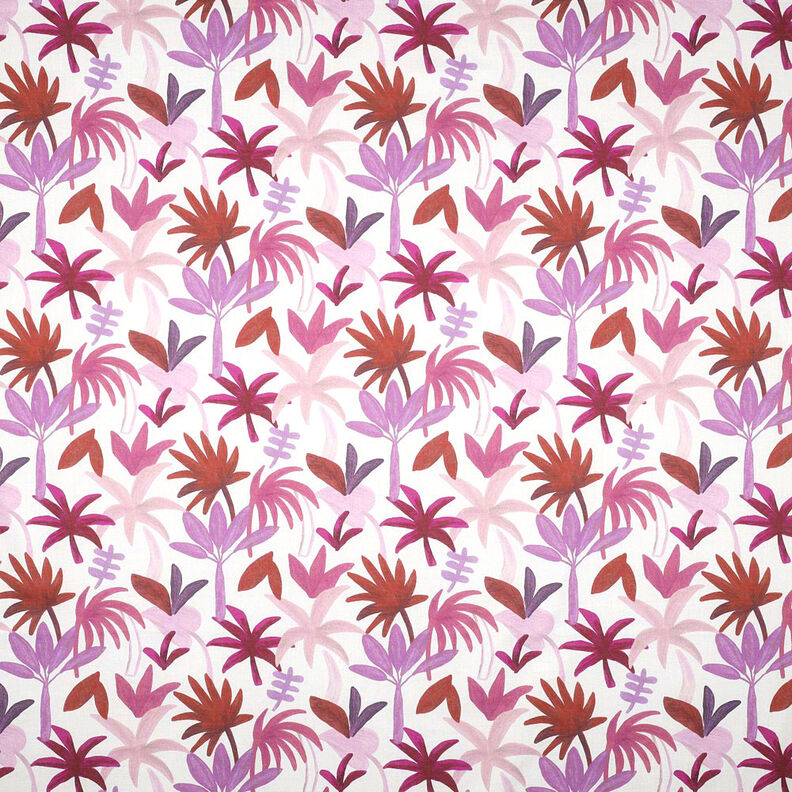 Woal bawełniany w palmy | Nerida Hansen – biel/winogronowy,  image number 1