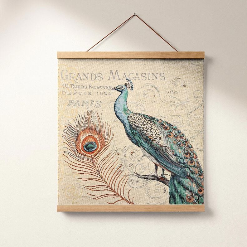 Panel dekoracyjny Gobelin paw &ndash; jasnobeżowy/błękit,  image number 5