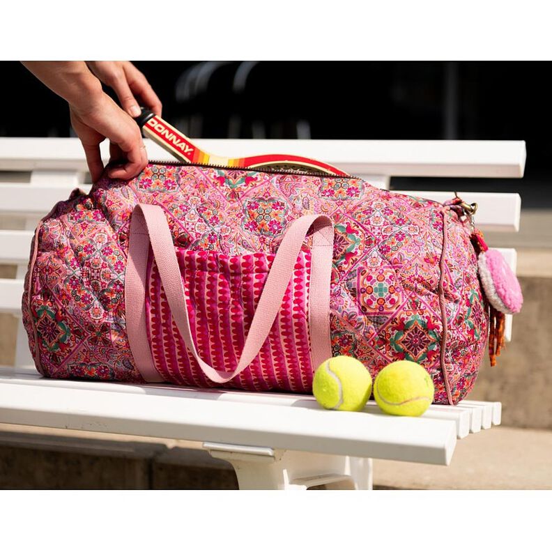 Tkanina pikowana Materiał dwustronny romby | Poppy Fabrics – intensywny róż/zielony jodłowy,  image number 5