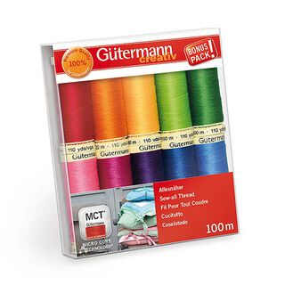 Zestaw nici 3 Uniwersalne | BONUS PACK! [10 szpulek po 100 m] | Gütermann creativ, 
