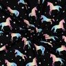 Dżersej bawełniany tęczowe jednorożce nadruk cyfrowy | Poppy Fabrics – czerń,  thumbnail number 3