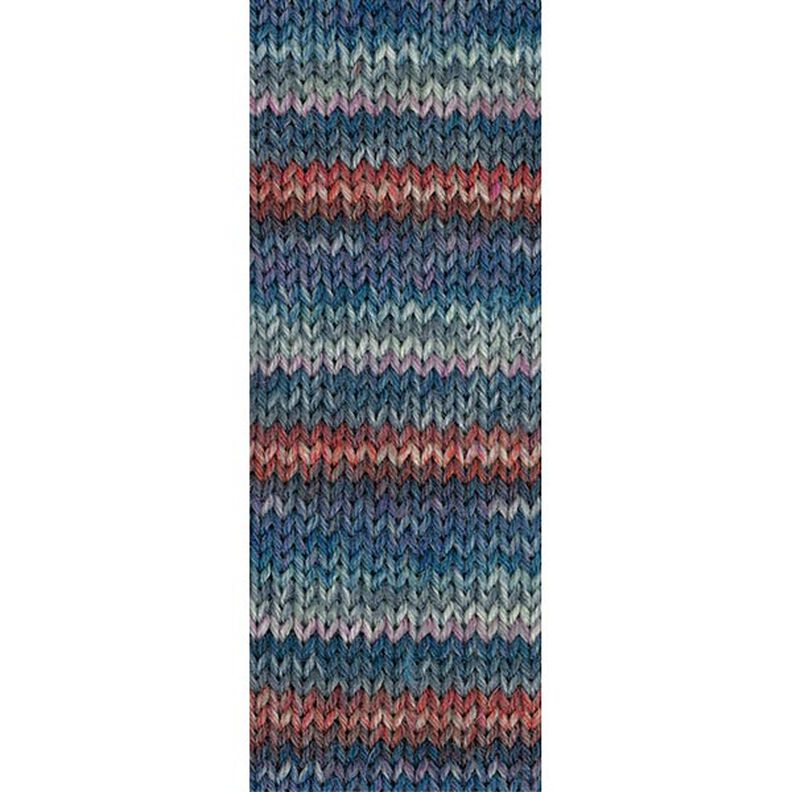 LANDLUST Sockenwolle „Bunte Ringel“, 100g | Lana Grossa – błękit/czerwień,  image number 2