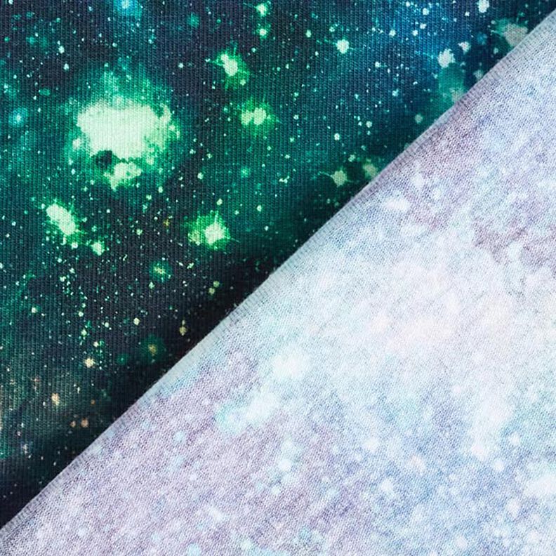 Dżersej bawełniany wszechświat nadruk cyfrowy – granat,  image number 4