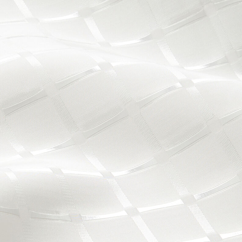 Tafta podszewkowa żakardowa w kratkę z połyskiem – biel,  image number 2
